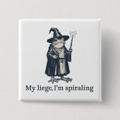 Bezorgde Kikkervuur Wizard Grappige ADHD Neurodive Vierkante Button 5,1 Cm (Voorkant)