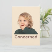 Bezorgde Kinderen Gevoelens Bedankkaart (Staand voorkant)