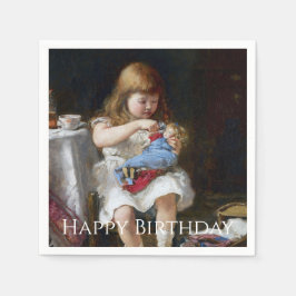 Bezorgde kleine moeder Gefeliciteerd verjaardag Servet