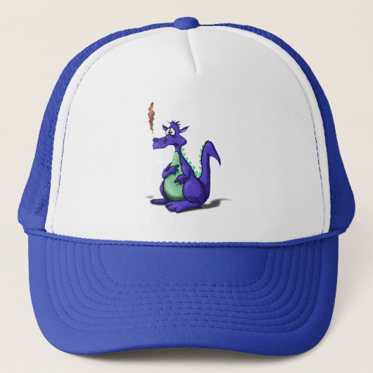 Bezorgde Paarse Draak Cartoon Trucker Pet (Voorkant)