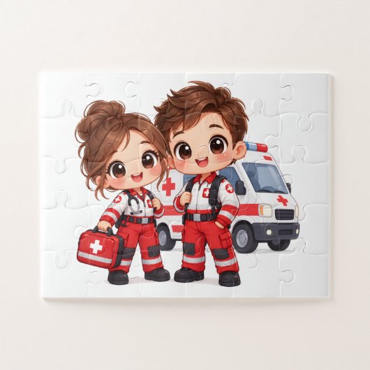 Bezorgde Paramedicus Duo Legpuzzel (Horizontaal)