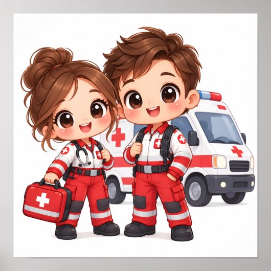 Bezorgde Paramedicus Duo Poster (Voorkant)