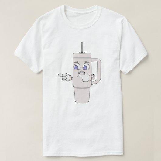 Bezorgde Shaker Cup Angstige Mascotte T-shirt (Design voorkant)