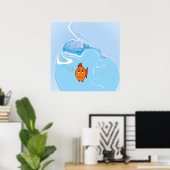 Bezorgde Vis Met bellen Poster (Thuiskantoor)