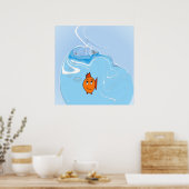 Bezorgde Vis Met bellen Poster (Keuken)