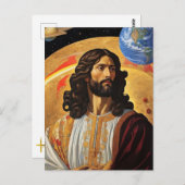 *~* Bezorgdheid Jesus Planet Earth AP50 Kosmos Briefkaart (Voorkant / Achterkant)