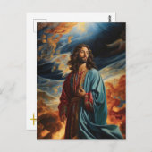 *~* Bezorgdheid Jesus Planet Earth AP50 Kosmos Briefkaart (Voorkant / Achterkant)