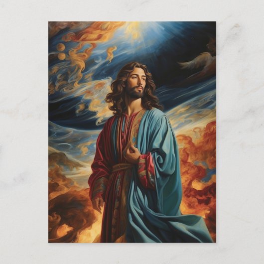 *~* Bezorgdheid Jesus Planet Earth AP50 Kosmos Briefkaart (Voorkant)