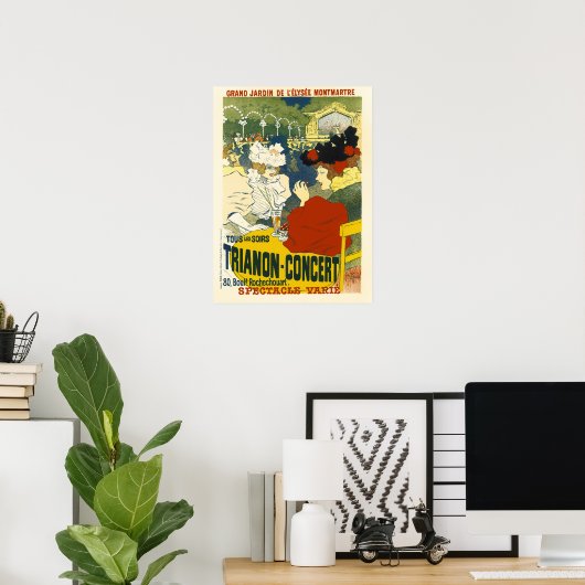 BEZORGDHEID VAN LE TRIANON IN Great Elysee Gardens Poster (Thuiskantoor)