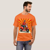 Bezorger op moderne scooter t-shirt (Voorkant volledig)