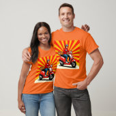 Bezorger op moderne scooter t-shirt (Unisex)