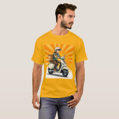 Bezorger op moderne scooter t-shirt (Voorkant volledig)