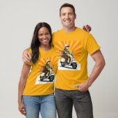 Bezorger op moderne scooter t-shirt (Unisex)