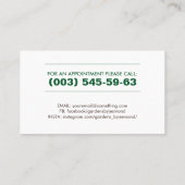 Bezorging en onderhoud visitekaartje (Achterkant)