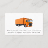 Bezorging Transport Vrachtwagen | Bouw Visitekaartje (Achterkant)