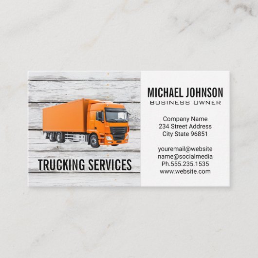 Bezorging Transport Vrachtwagen | Bouw Visitekaartje (Voorkant)