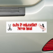 bezuinigingen op onderwijs genezen nooit bumpersticker (Op auto)