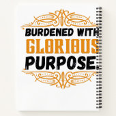 bezwaard met glorieus doel notitieboek (Achterkant)