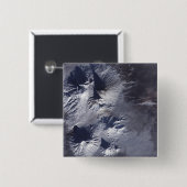 Bezymianny Volcano vertoont een bescheiden pluim Vierkante Button 5,1 Cm (Voorkant /achterkant)