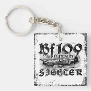 Bf 109 dubbelzijdige vierkante acrylSleutelhanger Sleutelhanger