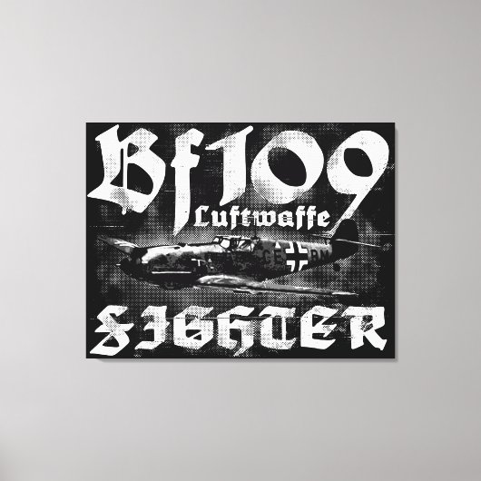 Bf 109 gestreken doek canvas afdruk (Voorkant)