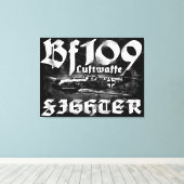 Bf 109 gestreken doek canvas afdruk (Insitu (Houten vloer))