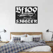 Bf 109 gestreken doek canvas afdruk (Insitu (Slaapkamer))