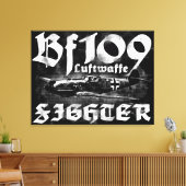 Bf 109 gestreken doek canvas afdruk (Insitu (Woonkamer))