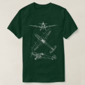Bf 109 Messerschmitt Blueprint T-shirt (Design voorkant)