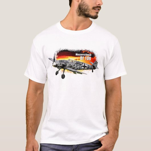 BF 109 Messerschmitt WW2 Fighter T-shirt (Voorkant)