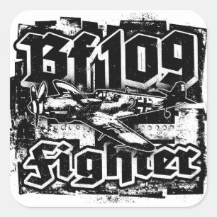 Bf 109 Vierkante Sticker Sticker