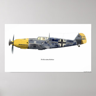 BF-109E, gedreven door Ge. Galland, 1940 Poster