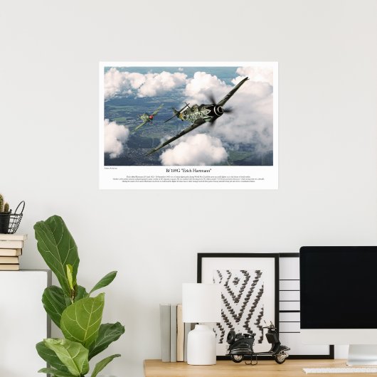 Bf 109G-6 "Erich Hartmann" Poster (Thuiskantoor)
