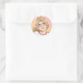 BF Amber hartvormige zonnebril Ronde Sticker (Tas)