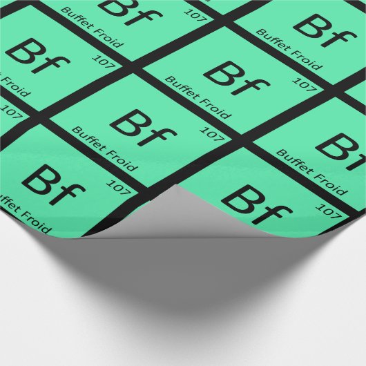 Bf - Buffet Froid Chemistry Periodic Table Symbol Cadeaupapier (Hoek)