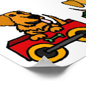 BF- Funny Dogs op een Train Cartoon Poster (Hoek)