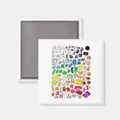 BFDI Inanimate Insanity Alle personages Magneet (Voorkant / Achterkant)