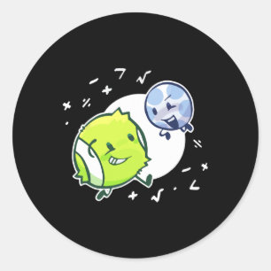 BFDI tennisbal en golfbal duo Wiskunde Ronde Sticker