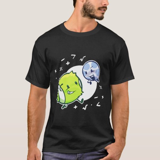 BFDI tennisbal en golfbal duo Wiskunde T-shirt (Voorkant)