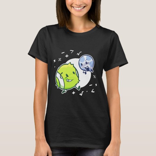 BFDI tennisbal en golfbal duo Wiskunde T-shirt (Voorkant)