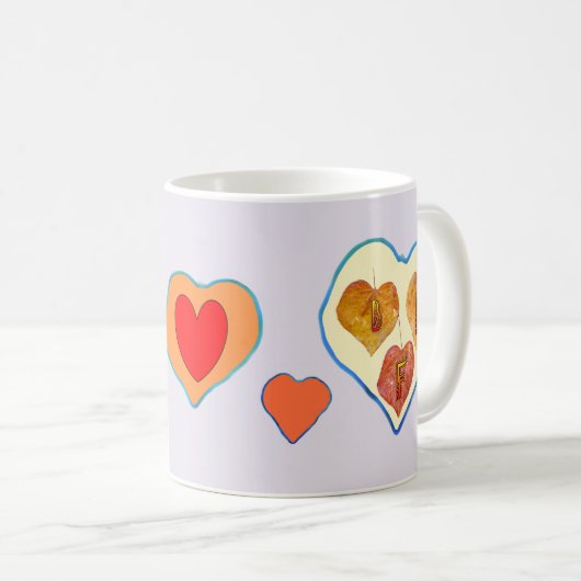 BFF 3 bladeren in hart koffie Mok (Voorkant rechts)