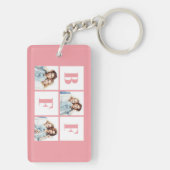 BFF 3 Foto Collage Beste Vrienden Roze Sleutelhanger (achterkant)