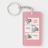 BFF 3 Foto Collage Beste Vrienden Roze Sleutelhanger (Voorkant)