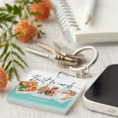 BFF 3 Foto's Aangepast Bestie Beste vrienden voor  Sleutelhanger (Voorkant Rechts)