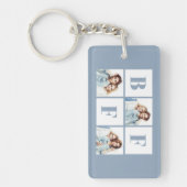 BFF 3 Photo Collage Best Friends Dusty Blue Sleutelhanger (Voorkant)