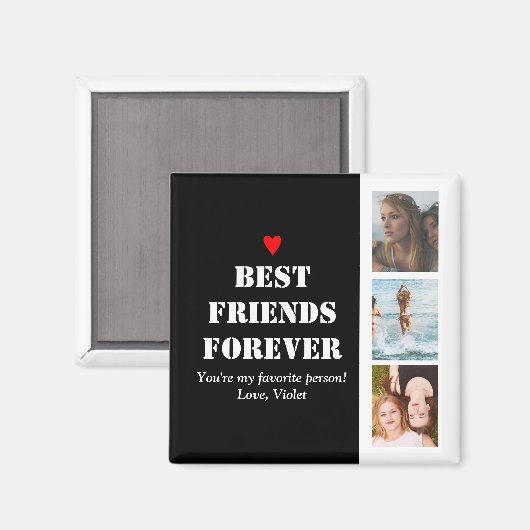 BFF Aangepaste aangepaste fotocollage Bestie Magneet (Voorkant / Achterkant)