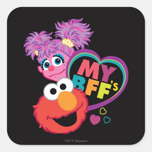 BFF Abby en Elmo Vierkante Sticker (Voorkant)