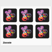 BFF Abby en Elmo Vierkante Sticker (Vel)