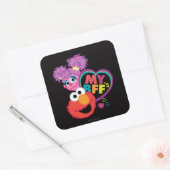 BFF Abby en Elmo Vierkante Sticker (Envelop)