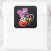 BFF Abby en Elmo Vierkante Sticker (Tas)